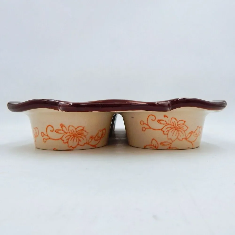 Temptations by Tara Orange Floral Lace 6 Hole Cupcake Muffin Pan Rectangle Shape